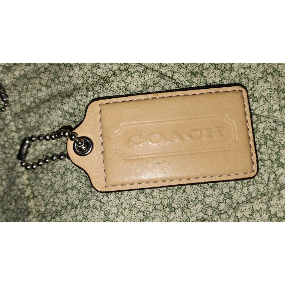 Coach Vintage Saddle Tan Leather One Sided Hang Tag Purse Charm 3" Camel Buck